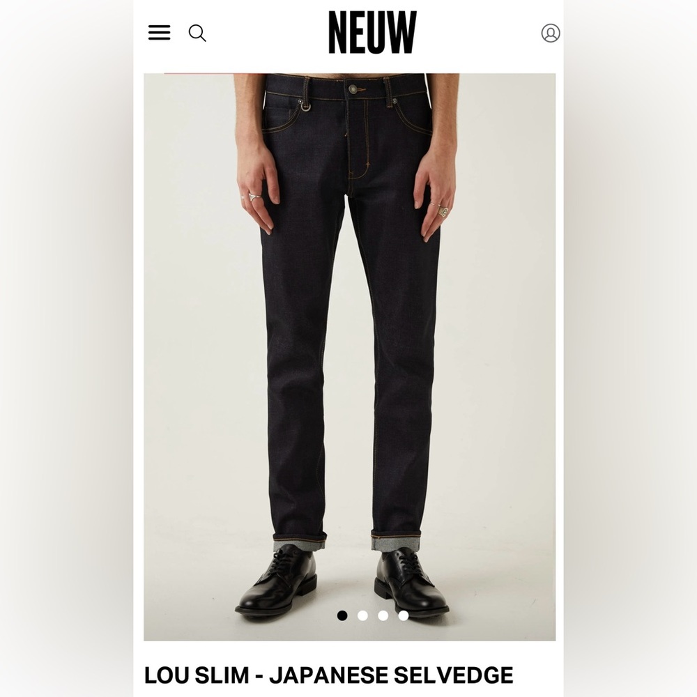NEUW jeans, Sz 32/32, LOU SLIM style, Japanese Selvege ‘wash’ fabric